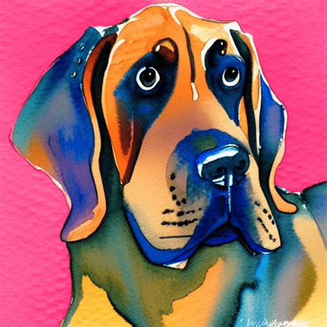 Cute Bloodhound Watercolor Graphic · Creative Fabrica