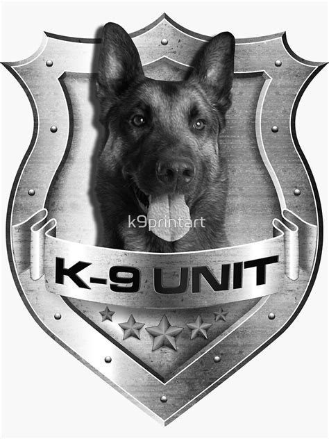 "K-9 Unit Badge -Police Dog Unit - Malinois" Sticker by k9printart ...