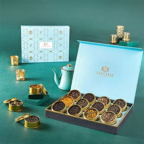 VAHDAM, Assorted Tea Gift Set - BLOOM, 12 Teas in a Tea Sampler ...