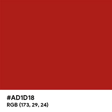 Spanish Crimson color hex code is #AD1D18