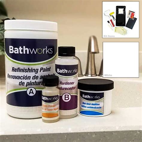 BATHWORKS 22 oz. DIY Bathtub Refinish Kit with SlipGuard in White-BWNS ...