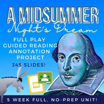 A Midsummer Night's Dream by Shakespeare Interactive Unit Bundle Google Slides