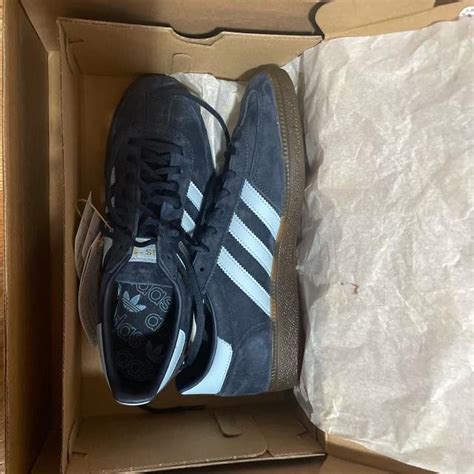 handball spezial adidas gazelle! navy blue and white... - Depop