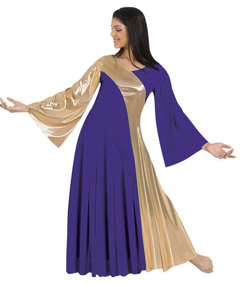 Adult Praise Dance Metallic Asymmetrical Dress by Body Wrapp