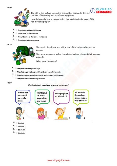 Class 3 NSO Worksheet 01 | Science worksheets, Math olympiad, Math ...