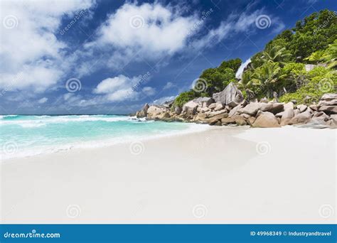 Petit Anse, La Digue, Seychelles Stock Image - Image of boulders, blue ...