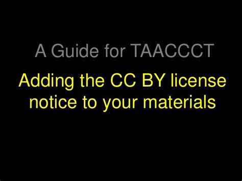 A guide to adding the CC BY license notice