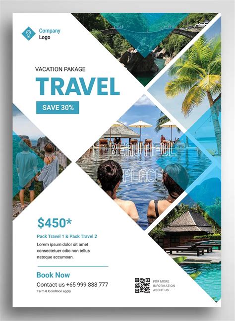 Travel Flyer Promo Template PSD | Poster design layout, Graphic design posters layout, Travel ...