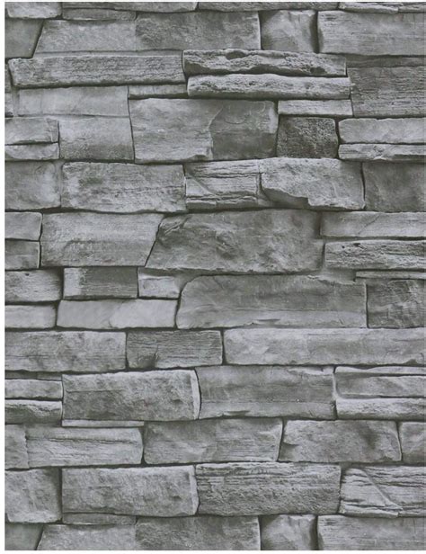 Grey Stone Wallpaper Peel and Stick Wallpaper Stone Self Adhesive ...