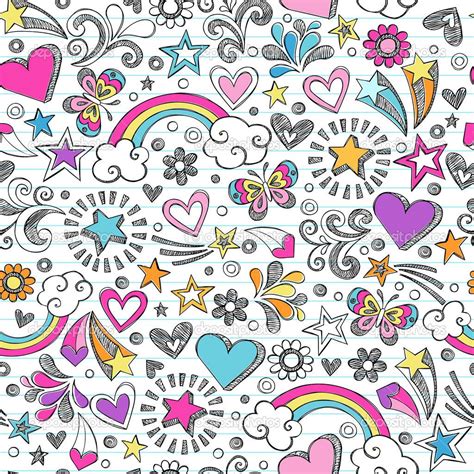 Seamless Sketchy School Doodles Vector Pattern — Stock Vector ... Girly Notebook, Notebook ...