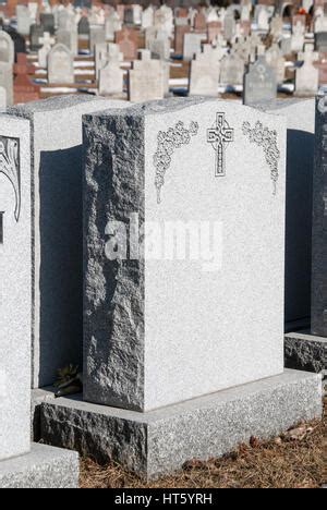 Blank headstone in a cemetery Stock Photo - Alamy