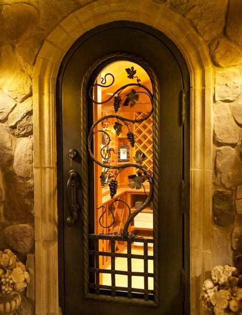 Grape Motif Wine Door | Wine cellar design, Wine cellar door, Glass wine cellar