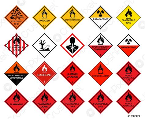 Warning transport hazard pictograms,Hazardous chemical danger Symbol ...