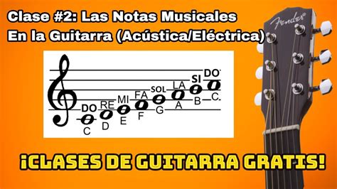 Clase de Guitarra Acústica/Eléctrica #2: Las NOTAS MUSICALES en la ...