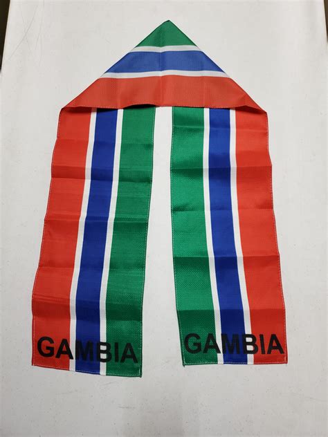 Gambia Flag Design on 8" x 60" Scarf or Table Runner | flagsandstuff.com