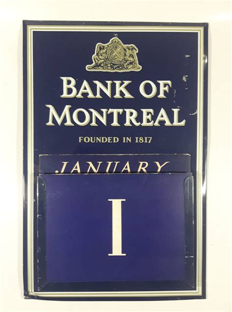 Rare Vintage Bank of Montreal Founded in 1817 Dark Blue Promotional 12 ...