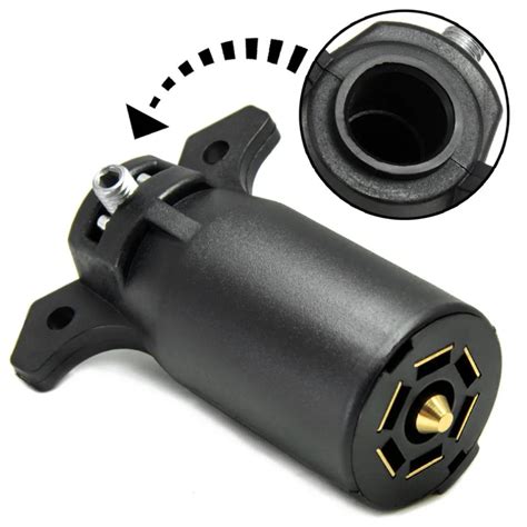 Trailer Adapter 12V Car Trailer Plug 7 PIN American 7 pin Trailer Adapter Blade Round Connector ...