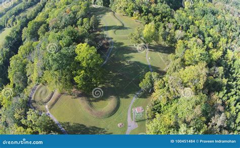 Aerial View of the Great Serpent Mound of Ohio Stock Photo - Image of ...