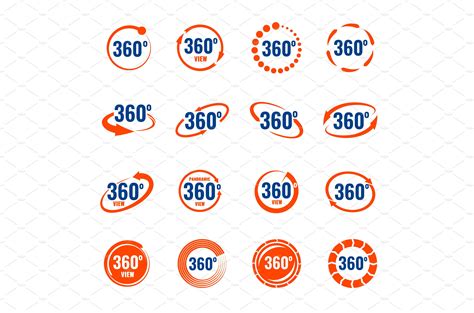 360 degrees camera rotate icons | Object Illustrations ~ Creative Market