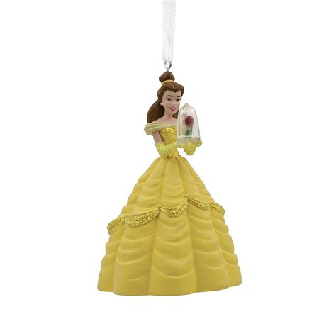 Hallmark Christmas Ornaments, Disney Belle With Enchanted Rose Ornament - Walmart.com