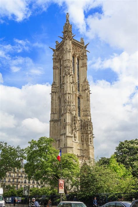 Saint-Jacques Tower in Paris Editorial Stock Photo - Image of urban, city: 71327053