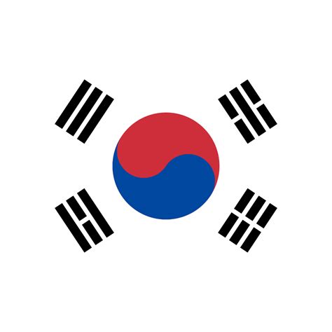 KR South Korea Flag Icon | Public Domain World Flags Iconpack | Wikipedia Authors