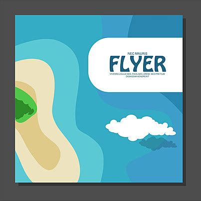 Flatstyle Yacht Travel Flyer With Island Map Cloud Sky View Vector, Marine, Top, Vacation PNG ...