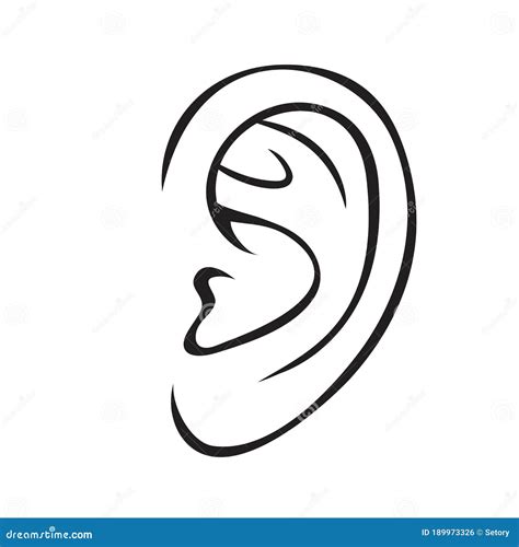 Ear outline icon stock vector. Illustration of clipart - 189973326