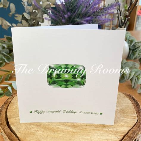 Happy Emerald Wedding Anniversary Card - The Drawing Rooms