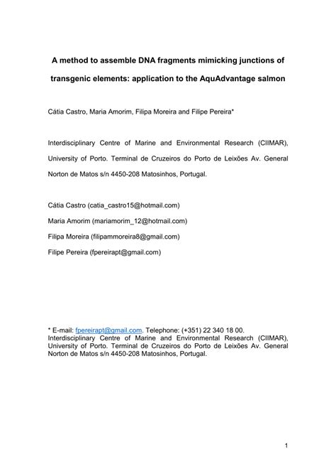 (PDF) A method to assemble DNA fragments mimicking junctions of ...