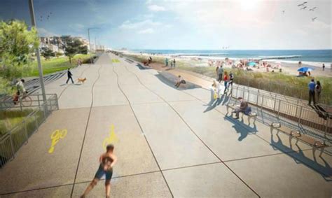 Mayor de Blasio opens first rebuilt section of new resilient Rockaway Beach Boardwalk ...