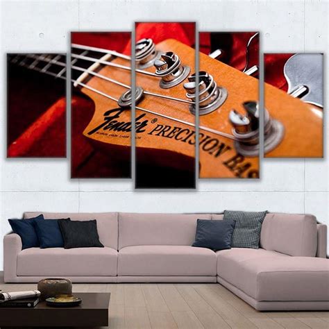 Fender Precision Bass Guitar Framed 5 Panel Canvas Print Wall Art Home Decor | eBay | Canvas ...