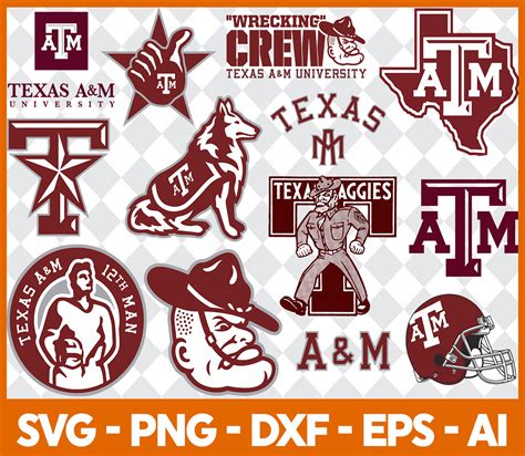 Texas A and M Aggies, Football Team Logo Svg, Football Svg, NCAA Svg ...