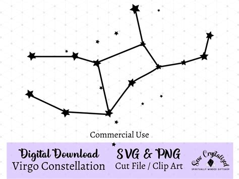 Virgo Constellation SVG Cut File Virgo Zodiac Constellation - Etsy