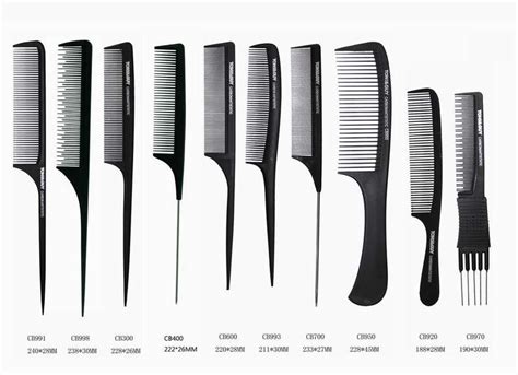 Carbon Hair Comb Types Barber Combs Heating Salon Hair Cutting Comb 9 Inch Plastic Comb Black ...