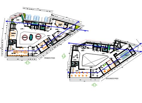 Strip mall center plan autoacd file - Cadbull