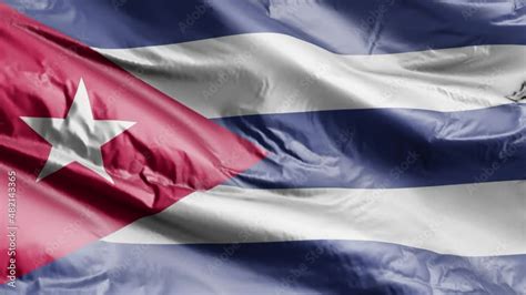 Cuba flag waving on the wind loop. Cuban banner swaying on the breeze. Full filling background ...