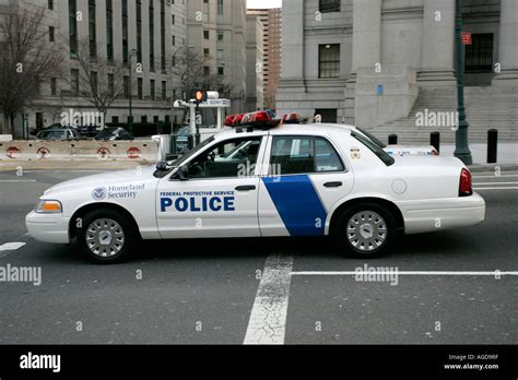 Homeland Security Federal protective service white police car outside ...