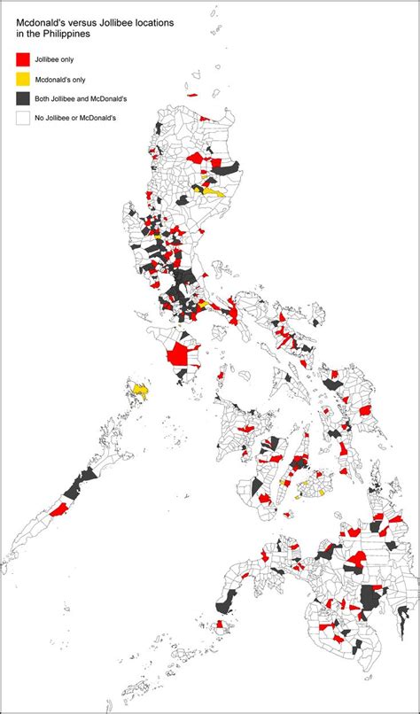 Mcdonald's vs Jollibee Locations in the Philippines