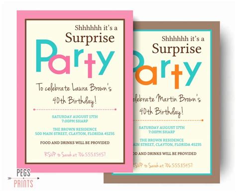 Surprise Party Invitation Wording Awesome Surprise Birthday Invitat… | Printable birthday ...