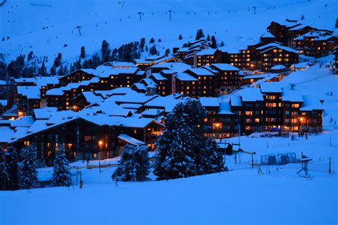 Ski Resort At Night Free Stock Photo - Public Domain Pictures