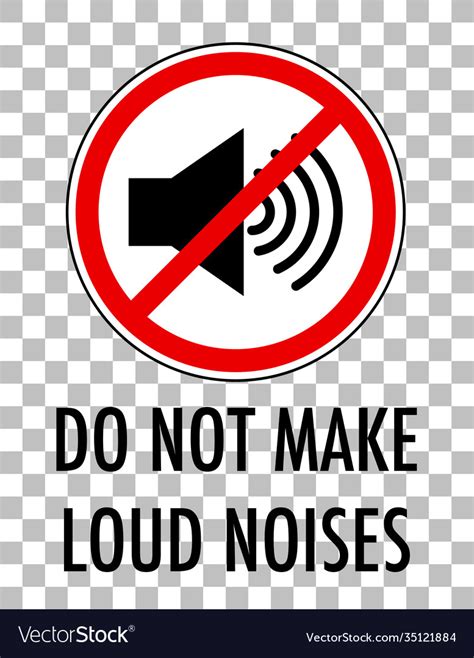 Do not make loud noises sign isolated Royalty Free Vector