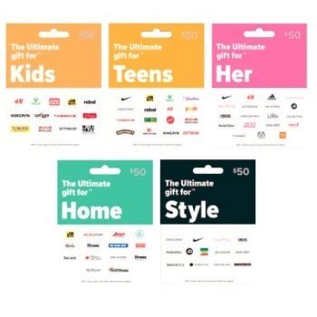 Ultimate kids, ultimate teens, ultimate her, ultimate home or ultimate style gift cards when you ...