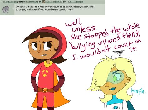 Q7: miss power returns by Ask--Wordgirl on DeviantArt