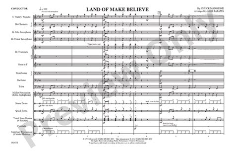 Land of Make Believe: Marching Band Conductor Score & Parts: Chuck ...