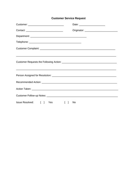 Customer Service Request Doc Template | pdfFiller