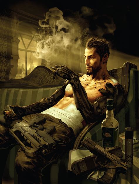 Adam Jensen from Human Revolution, this one screams cyberpunk Arte Sci Fi, Sci Fi Art, Deus Ex ...