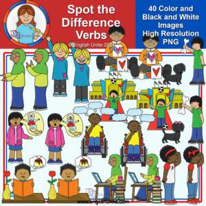 Clip Art - Spot the Difference - Verb | Made By Teachers