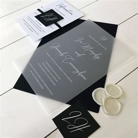 White Ink Translucent Vellum Wedding Invitations - by Rodo Creative