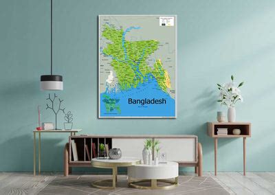 Physical Map of Bangladesh - The Oxford Collection– I Love Maps